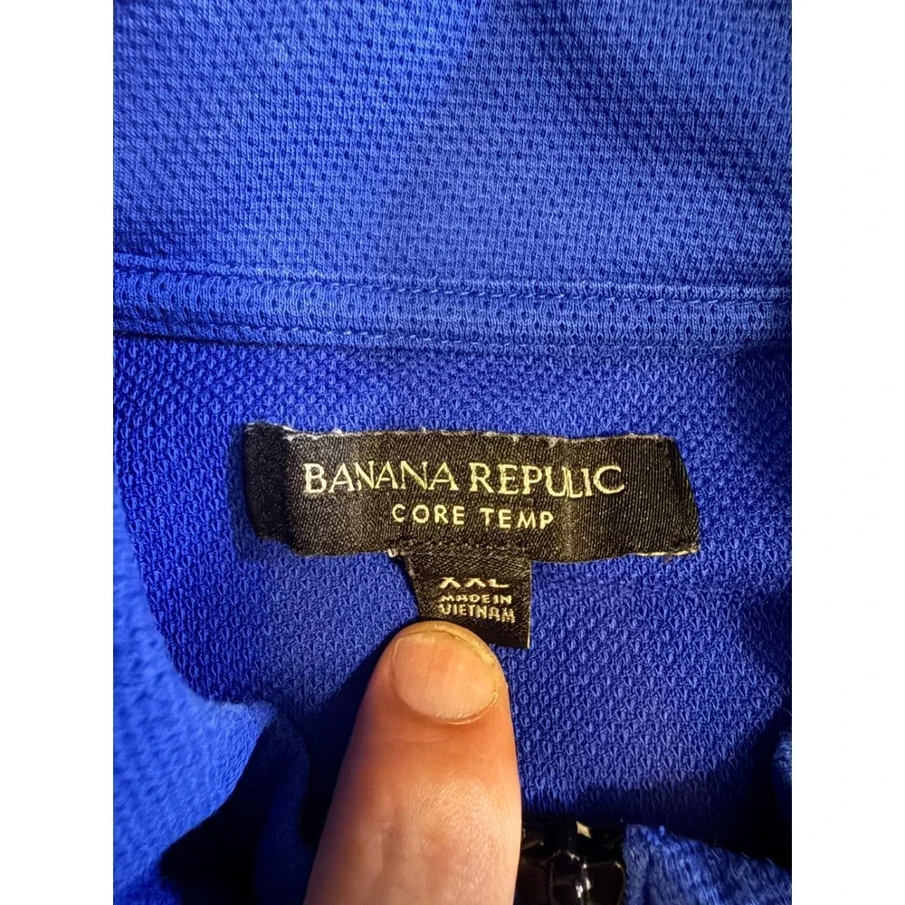 Banana Republic Core Temp Quarter Zip Pullover Mens XXL Blue 654536-01 Stretch
